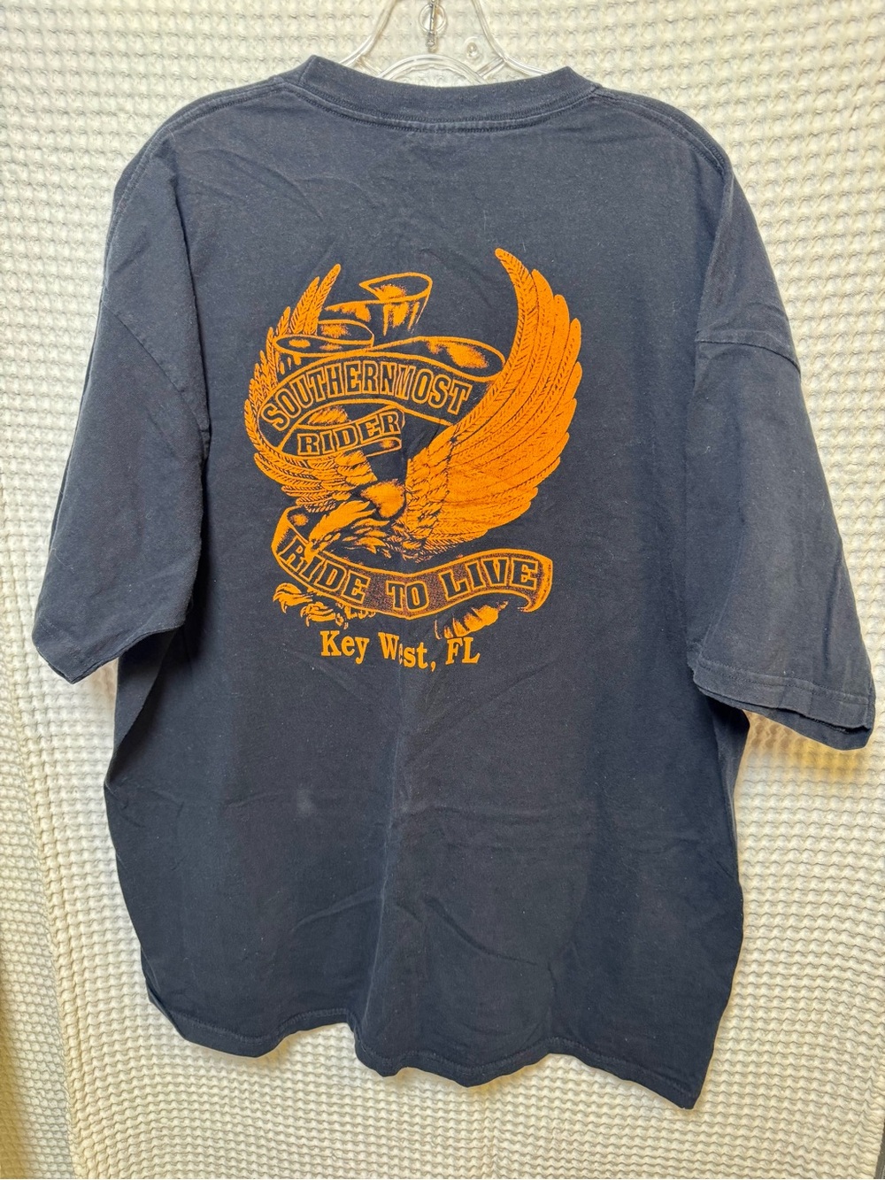 Southernmost Rider "Ride to Live" Graphic Tee -Black & Orange, Grunge Streetwear